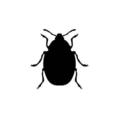 Piktogram böceği simgesi. Beyaz arka planda siyah simgesi.