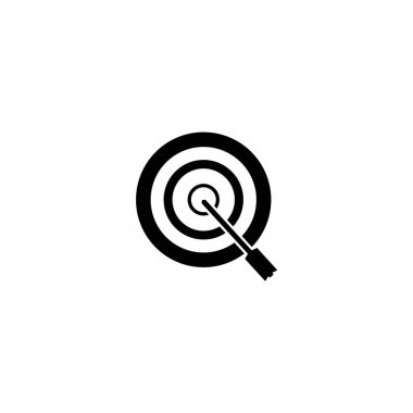 Sembol simge Dart. Beyaz arka planda siyah simgesi.