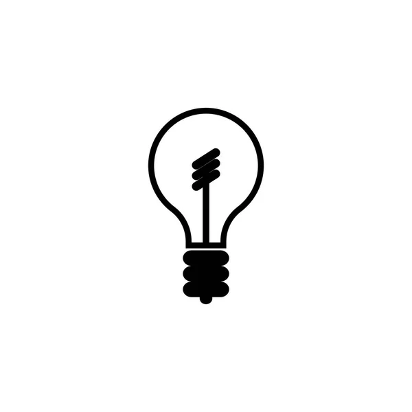 Ícone de lâmpada de pictograma. Ícone preto no fundo branco . — Vetor de Stock