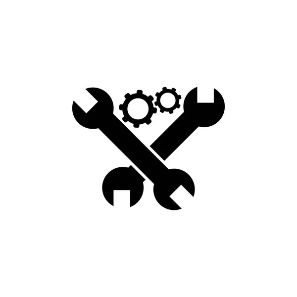 Piktogramm-Reparatur-Symbol. schwarzes Symbol auf weißem Hintergrund. — Stockvektor