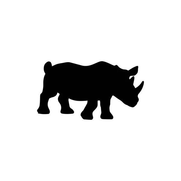 Piktogramm Nashorn-Symbol. schwarzes Symbol auf weißem Hintergrund. — Stockvektor