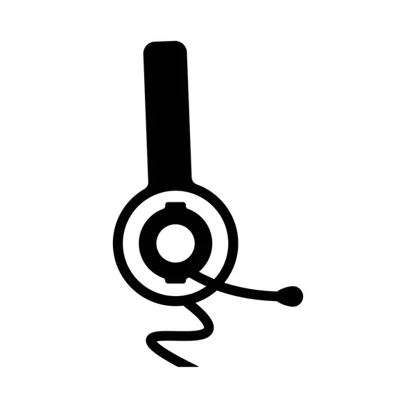 Piktogram ikona sluchátek. Černá ikona na bílém pozadí. — Stockový vektor