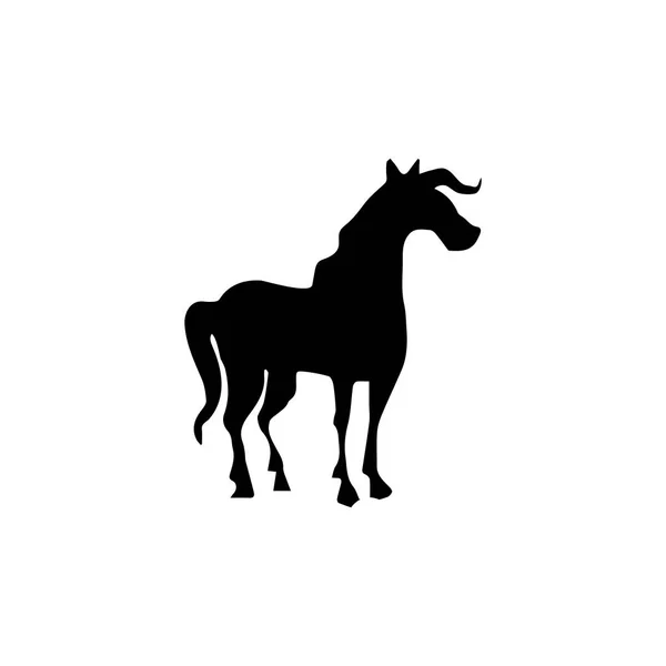 Pictogram paard pictogram. Zwarte pictogram op witte achtergrond. — Stockvector