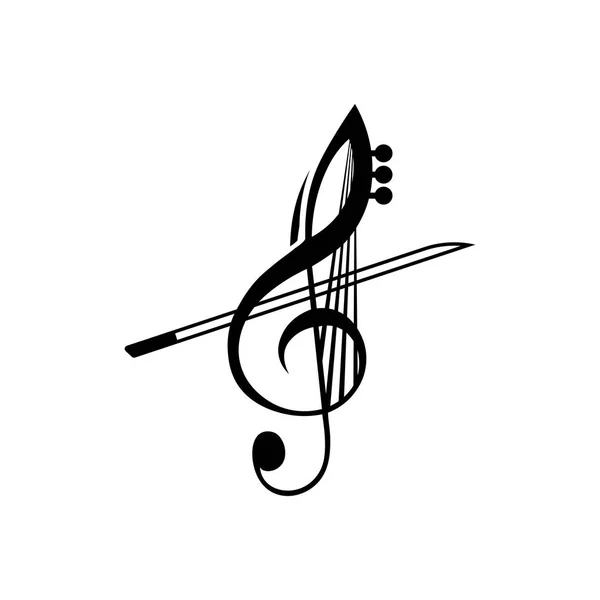 Piktogram violinkulcs ikonra. Fehér alapon fekete ikon. — Stock Vector