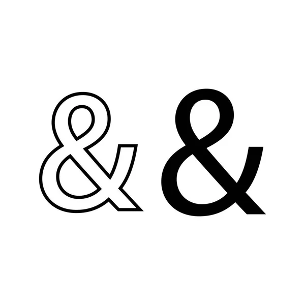 Pictogram ampersand icon. Black icon on white background. — Stock Vector