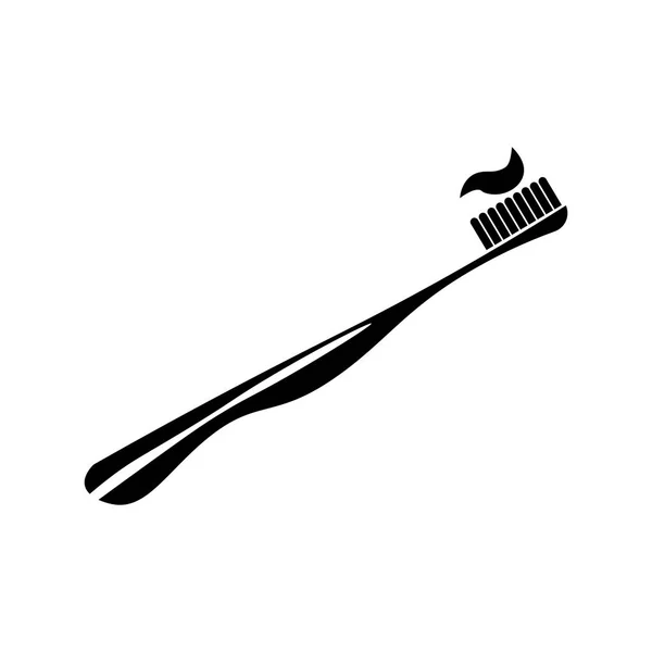 Piktogramm Zahnbürste Symbol. schwarzes Symbol auf weißem Hintergrund. — Stockvektor