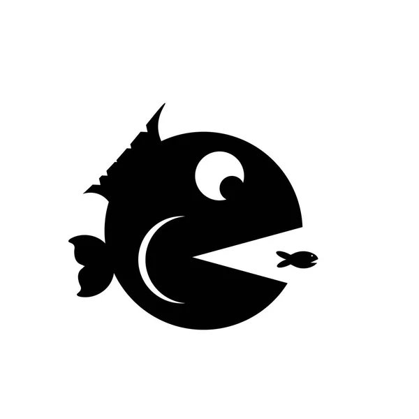 Piktogram ikona velké ryby. Černá ikona na bílém pozadí. — Stockový vektor