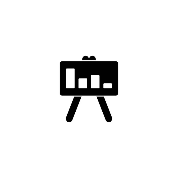 Pictograma icono gráfico de negocio. Icono negro sobre fondo blanco . — Vector de stock