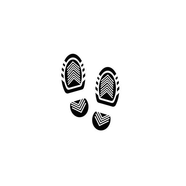 Piktogramm Spuren von Schuhen Ikone. schwarzes Symbol auf weißem Hintergrund. — Stockvektor