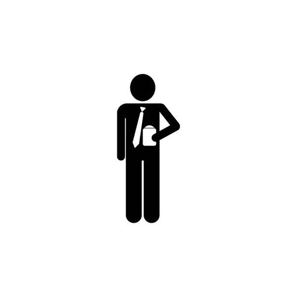 Pictograma icono de hombre de negocios. Icono negro sobre fondo blanco . — Vector de stock