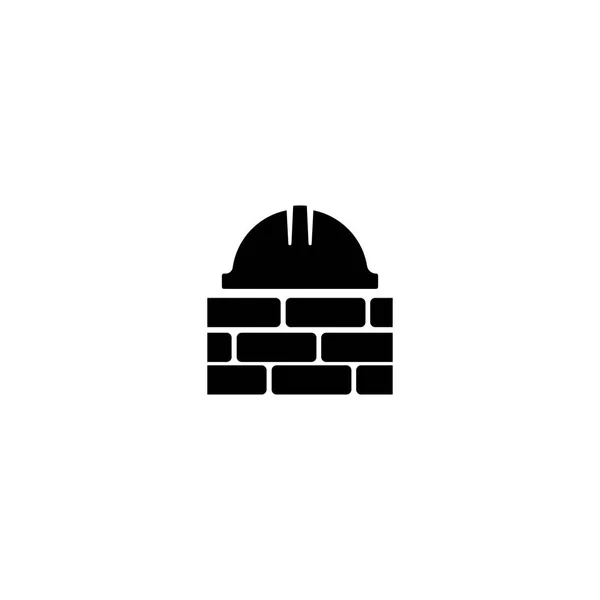 Sembol inşaat kask simgesi. Siyah beyaz backgrou simgesine