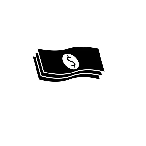 Pictogramme paquet d'icône de l'argent. Icône noire sur fond blanc . — Image vectorielle