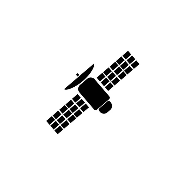 Piktogram műholdas ikonra. Fehér alapon fekete ikon. — Stock Vector