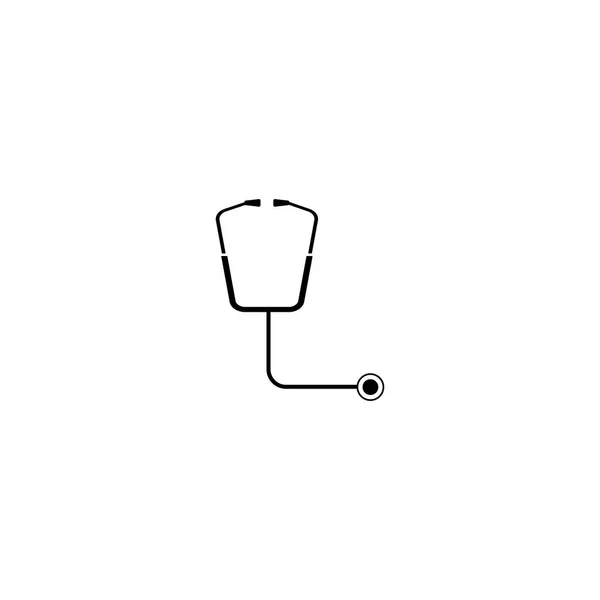 Piktogramm-Phonendoskop-Symbol. schwarzes Symbol auf weißem Hintergrund. — Stockvektor