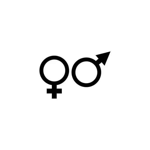 Piktogram erkek ve dişi cinsiyet simgesi. Siyah beyaz backg simgesine — Stok Vektör