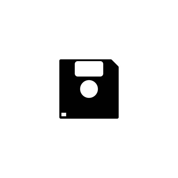 Dischetto pittogramma o icona del disco floppy. Icona nera sul retro bianco — Vettoriale Stock