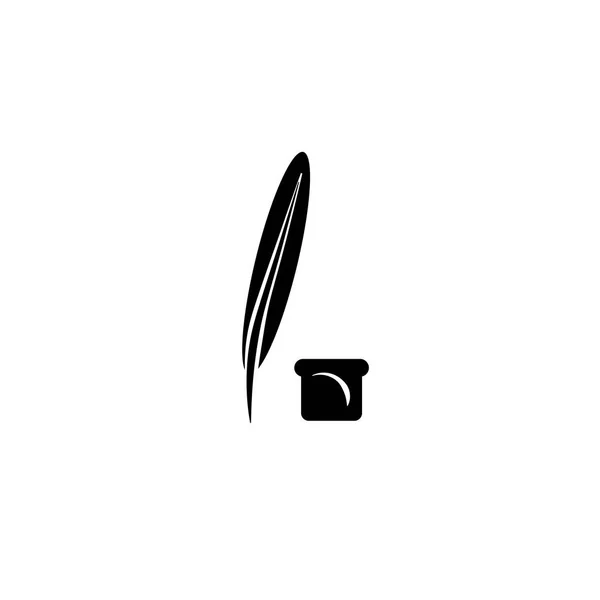 Piktogramm-Stift und Tintensymbol. schwarzes Symbol auf weißem Hintergrund. — Stockvektor