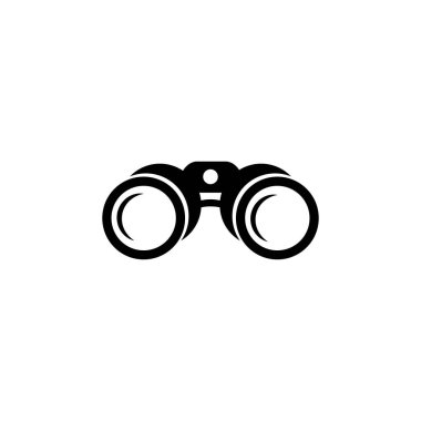 Piktogram dürbün simgesi. Beyaz arka planda siyah simgesi.