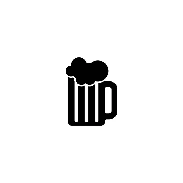 象形图杯啤酒图标。白色背景上的黑色图标. — 图库矢量图片