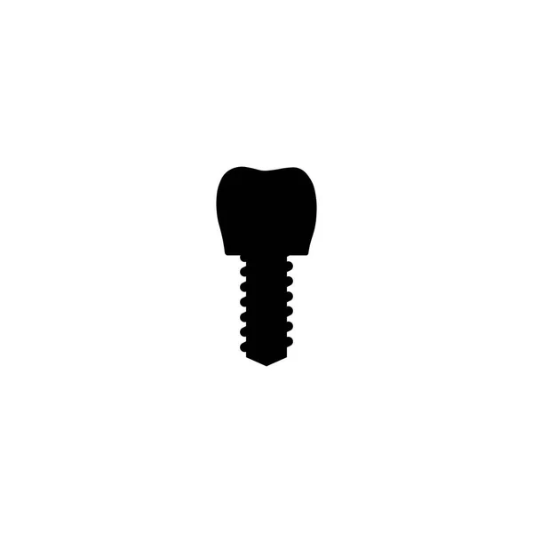 Εικονόγραμμα των δοντιών εμφυτεύματος στο εικονίδιο. Μαύρη εικόνα σε άσπρο φόντο. — Διανυσματικό Αρχείο
