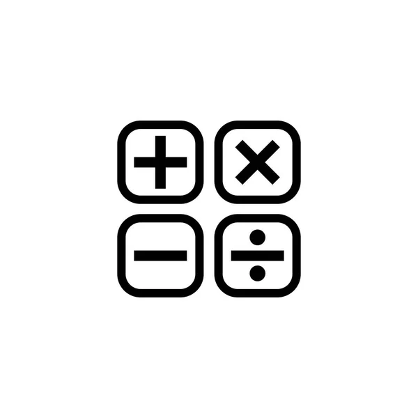 Piktogram matematikai jelek ikonra. Fekete ikon a fehér háttere — Stock Vector