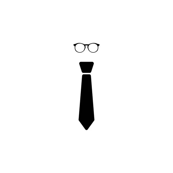 Piktogram kravatu a skla ikona. Černá ikona na bílém pozadí. — Stockový vektor