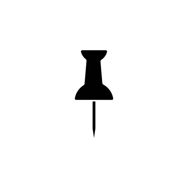 Piktogram push pin-ikonen. Svart symbol på vit bakgrund. — Stock vektor