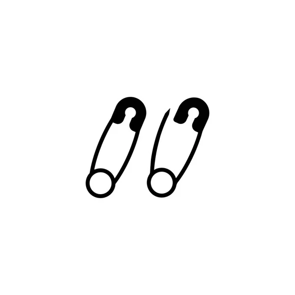 Piktogramm Sicherheitsnadel-Symbol. schwarzes Symbol auf weißem Hintergrund. — Stockvektor