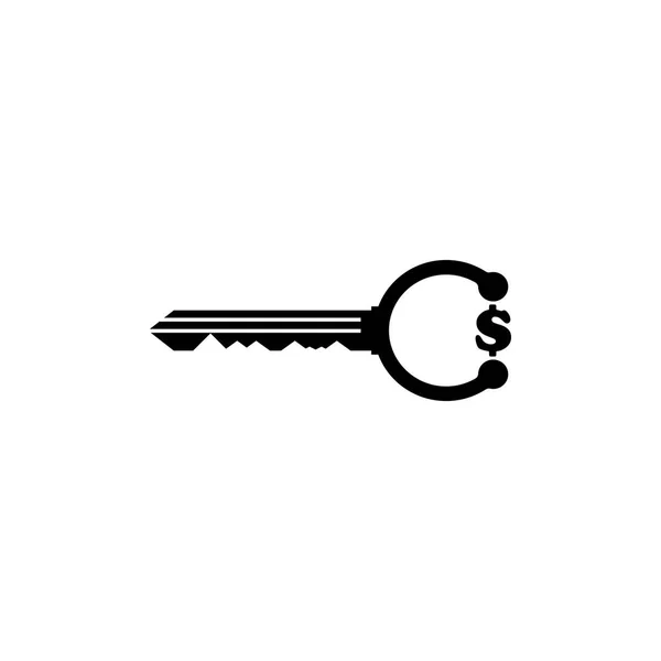 Icono de clave de pictograma. Icono negro sobre fondo blanco . — Vector de stock