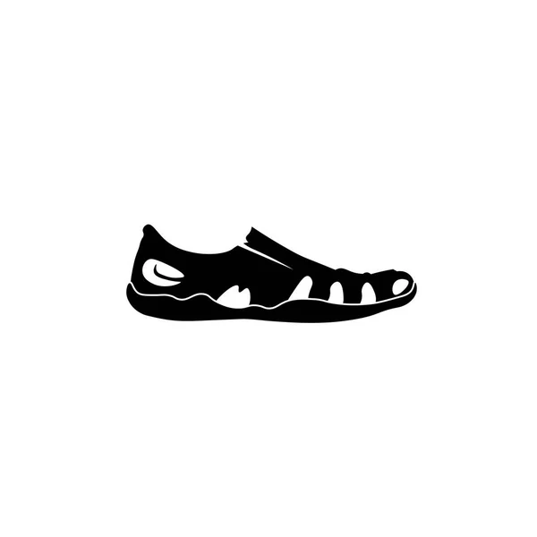 Ícone sandálias pictograma. Ícone preto no fundo branco . — Vetor de Stock