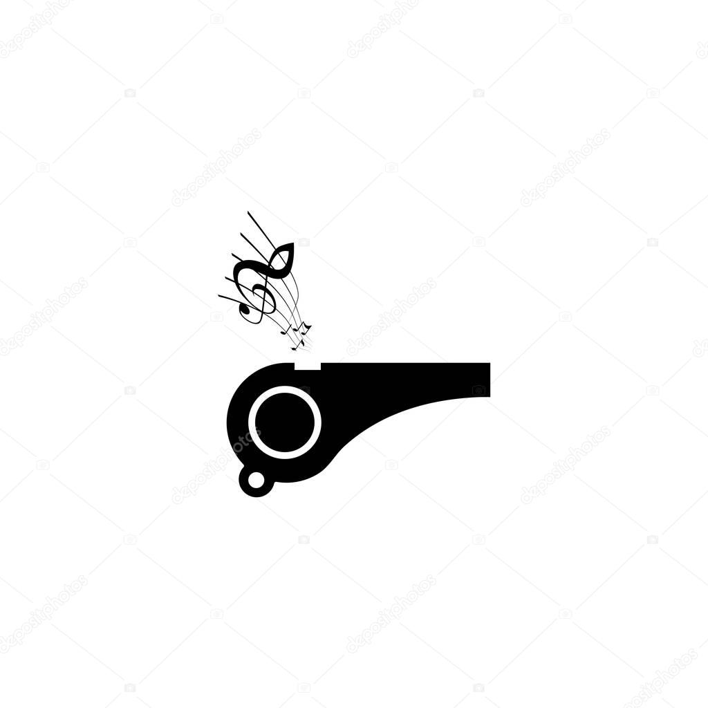 Pictogram whistle icon. Black icon on white background.