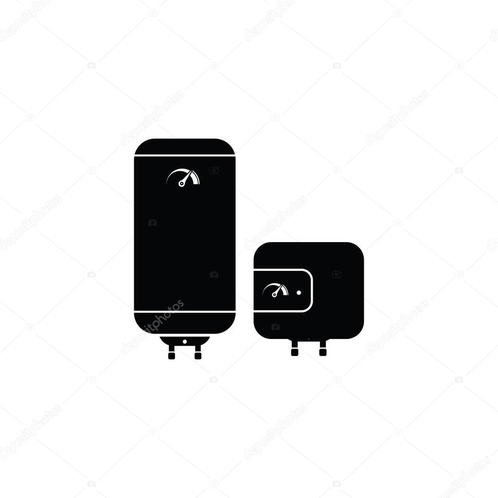 Pictogram electric boiler or water heater icon. Black icon on wh