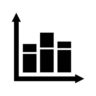 Piktogram diyagram simgesi. Beyaz arka planda siyah simgesi.