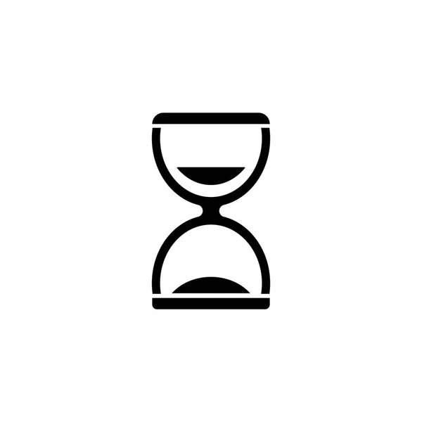 Пиктограмма часы иконка стекла. Черный значок на белом фоне . — стоковый вектор