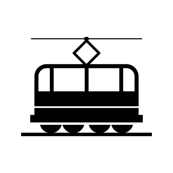 Pictogramme icône du tramway. Icône noire sur fond blanc . — Image vectorielle
