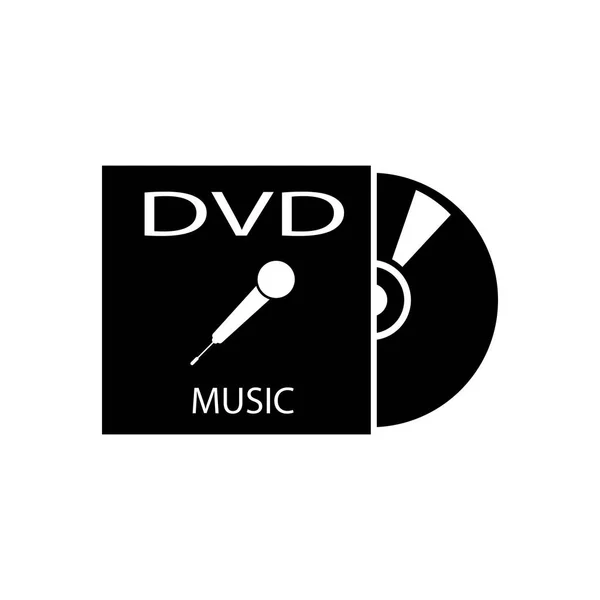 Piktogram cd vagy dvd ikonra. Fehér alapon fekete ikon. — Stock Vector