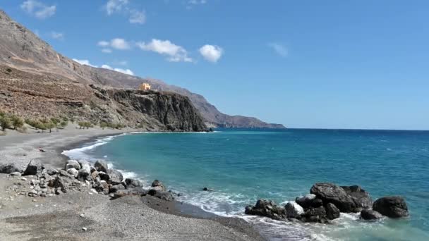 Beautiful Beabeautiful Beach South Crete — Stock Video