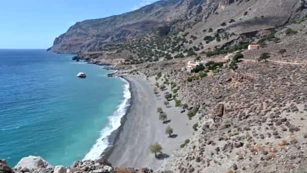 Beautiful Beabeautiful Beach South Crete — Stock Video