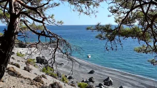 Gyönyörű Tengerpart Déli Kréta Strand — Stock videók