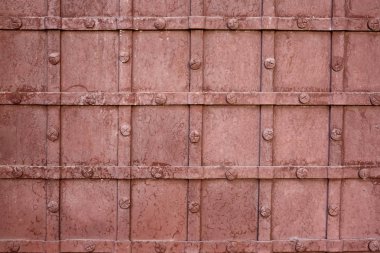 Eski gridded arka plan metal. Kahverengi boya