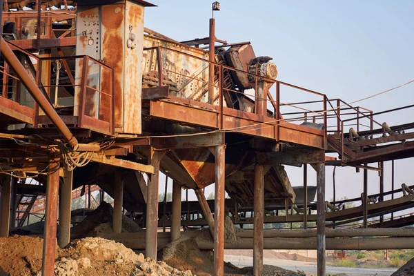 Old stone crushing plant. Gravel mill