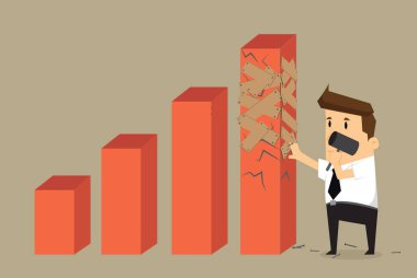 Grafik onarmaya çalışmak işadamı