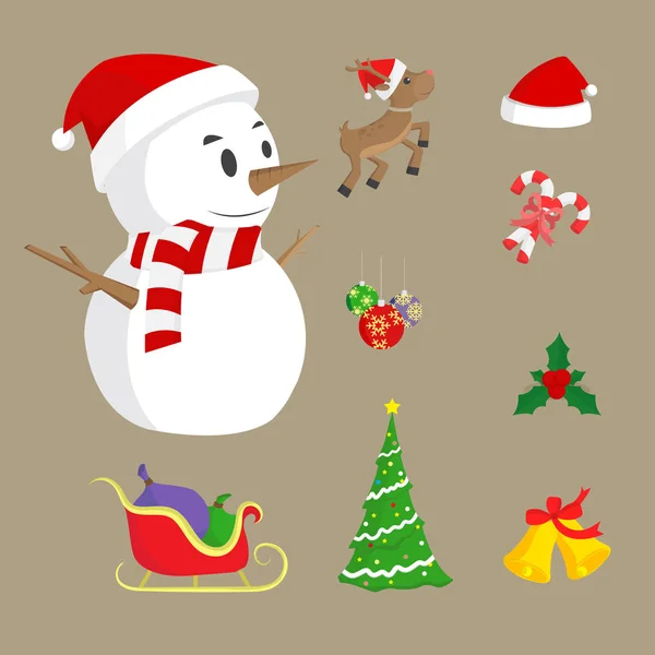 Christmas icons. vector illustration cartoon — Stock Vector