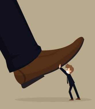 illüstrasyon karikatür işadamı taşımak stomping ayak oppre içinde