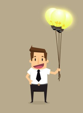 İşadamı parlak idea.concept illüstrasyon vektör çizgi film Eps10