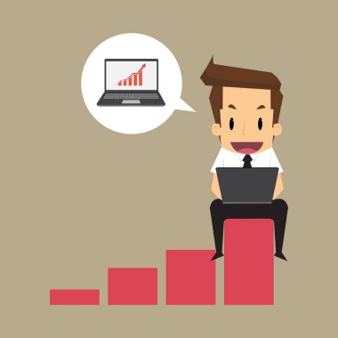 İşadamı onay grafik defter üzerinde