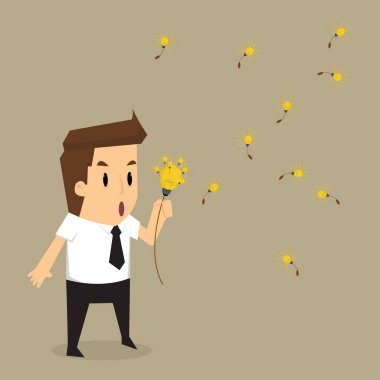 işadamı darbe ampul fikir deşarj