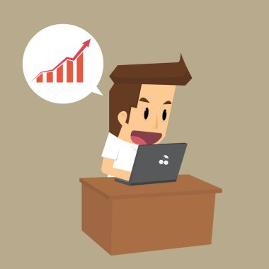 İşadamı onay grafik defter üzerinde