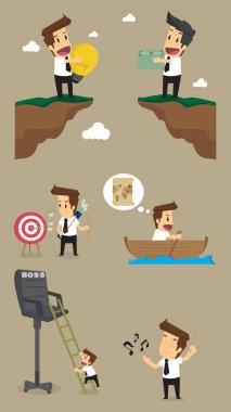 Küme, işadamı karakter. vektör çizim karikatür kavramı 