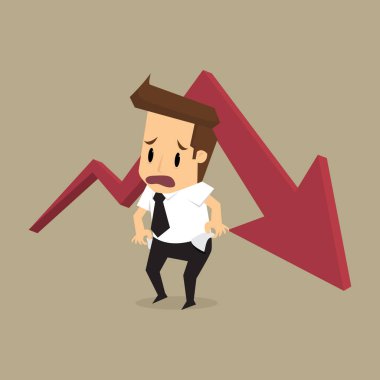 işadamı grafik ile başarısız